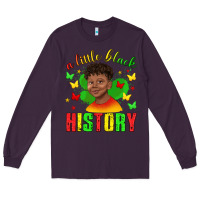 Plum a little black history with boy juneteenth Long Sleeve Tee - texasbilliewilder