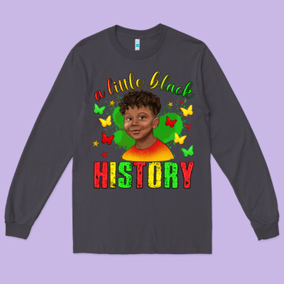 Long Sleeve Tee a little black history with boy juneteenth