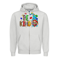 Dove Grey be kind autism gnome Zipper Hoodie - Zillion Design Studio
