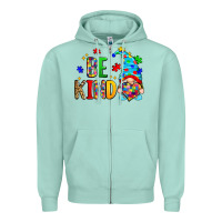 Seafoam be kind autism gnome Zipper Hoodie - Zillion Design Studio