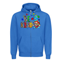 True Royal be kind autism gnome Zipper Hoodie - Zillion Design Studio