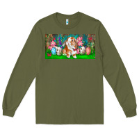 Army Green Spring Easter Bunny Long Sleeve Tee - RanaPortraitStore