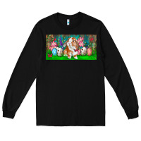Black Spring Easter Bunny Long Sleeve Tee - RanaPortraitStore