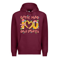 Burgundy little miss 100 days smarter Premium Hoodie - MaliasSmallBusiness