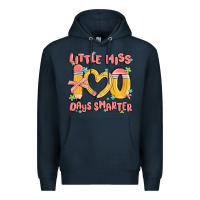 Navy little miss 100 days smarter Premium Hoodie - MaliasSmallBusiness