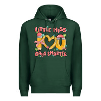 Sports Green little miss 100 days smarter Premium Hoodie - MaliasSmallBusiness