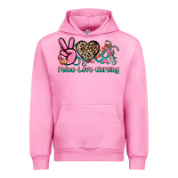 Fuchsia Pink peace love nursing Urban Hoodie - NancyCooperArtShop