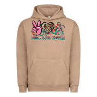 Pigment Burro peace love nursing Urban Hoodie - NancyCooperArtShop