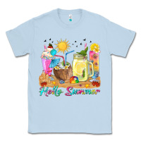 Dusty Blue hello summer drinks Classic Tee - texasbilliewilder