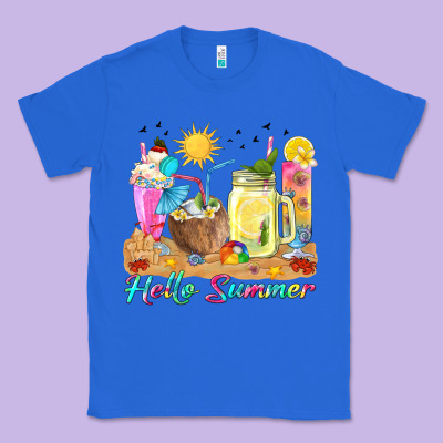 Hello Summer Drinks Classic Tee Designed By Texasbilliewilder