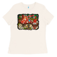 Welcome Ladybug Gnome Background Ladies Tee | Teevron