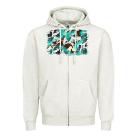 Oatmeal Heather Cowhide Background Western Zipper Hoodie - texasbilliewilder