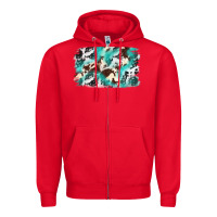 Red Cowhide Background Western Zipper Hoodie - texasbilliewilder