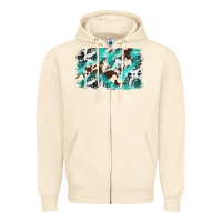 Sandshell Cowhide Background Western Zipper Hoodie - texasbilliewilder