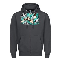 Smoke Cowhide Background Western Zipper Hoodie - texasbilliewilder