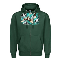 Sports Green Cowhide Background Western Zipper Hoodie - texasbilliewilder