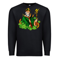 Black st patricks and horseshoes with shamrocks Premium Sweatshirt - AdoDesignShop