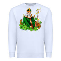 White st patricks and horseshoes with shamrocks Premium Sweatshirt - AdoDesignShop