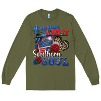 Army Green american heart southern soul Long Sleeve Tee - Zillion Design Studio