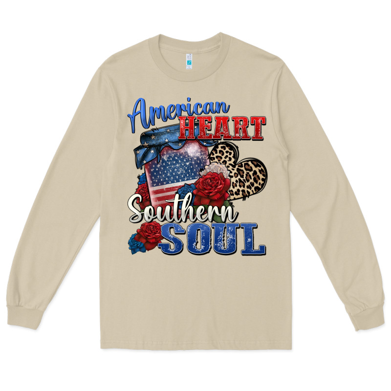 American Heart Southern Soul Long Sleeve Tee by Zillion Design Studio | Teevron