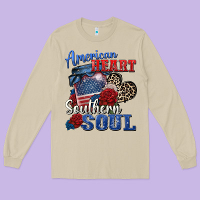 American Heart Southern Soul Long Sleeve Tee Designed By Zillion Design Studio