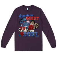 Plum american heart southern soul Long Sleeve Tee - Zillion Design Studio