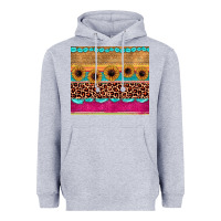 Heather Grey leopard sunflower gemstone Heavyweight Hoodie - JahusDesignShop
