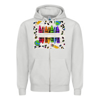 Dove Grey Personalized Crayons Zipper Hoodie - texasbilliewilder