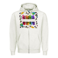 Oatmeal Heather Personalized Crayons Zipper Hoodie - texasbilliewilder