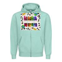 Seafoam Personalized Crayons Zipper Hoodie - texasbilliewilder