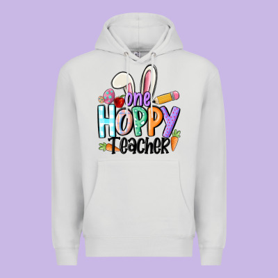 One Hoppy Teacher Premium Hoodie Designed By Maliassmallbusiness