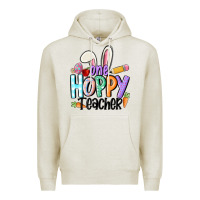 Oatmeal Heather one hoppy teacher Premium Hoodie - MaliasSmallBusiness