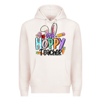 Pale Pink one hoppy teacher Premium Hoodie - MaliasSmallBusiness