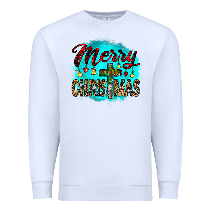 Merry Christmas Wood Slice Ornament Premium Sweatshirt by JahusDesignShop | Teevron