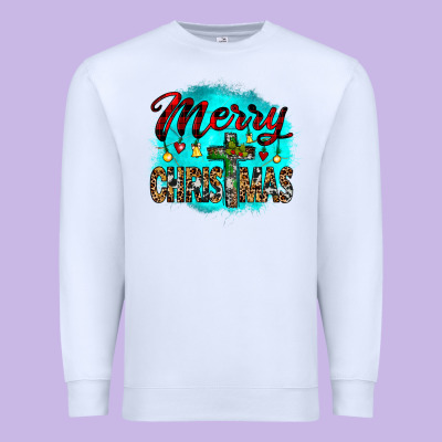 Merry Christmas Wood Slice Ornament Premium Sweatshirt Designed By Jahusdesignshop