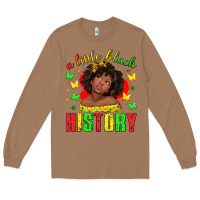 Toasted Coconut a little black history with girl juneteenth Long Sleeve Tee - texasbilliewilder