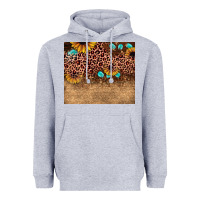 Heather Grey leopard glitter sunflower gemstone Heavyweight Hoodie - JahusDesignShop