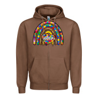 Chestnut autism rainbow Zipper Hoodie - Zillion Design Studio