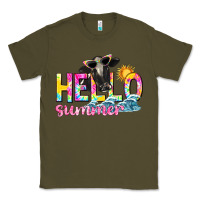 Army Green hello summer Classic Tee - texasbilliewilder