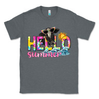 Charcoal Heather hello summer Classic Tee - texasbilliewilder