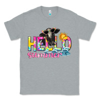 Heather Grey hello summer Classic Tee - texasbilliewilder