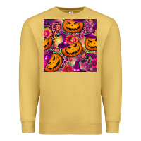 Antique Gold halloween witchy pumpkin seamless pattern Premium Sweatshirt - BundleAndBundleShop