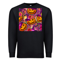 Black halloween witchy pumpkin seamless pattern Premium Sweatshirt - BundleAndBundleShop