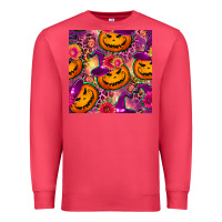 Cardinal halloween witchy pumpkin seamless pattern Premium Sweatshirt - BundleAndBundleShop