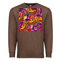 Chestnut halloween witchy pumpkin seamless pattern Premium Sweatshirt - BundleAndBundleShop