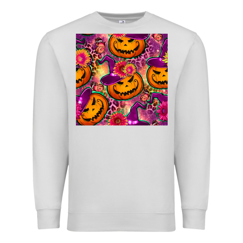 Halloween Witchy Pumpkin Seamless Pattern Premium Sweatshirt by BundleAndBundleShop | Teevron