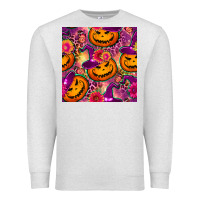Oatmeal Heather halloween witchy pumpkin seamless pattern Premium Sweatshirt - BundleAndBundleShop