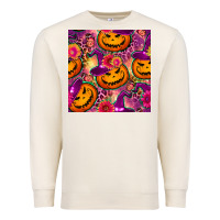 Sandshell halloween witchy pumpkin seamless pattern Premium Sweatshirt - BundleAndBundleShop