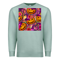 Seafoam halloween witchy pumpkin seamless pattern Premium Sweatshirt - BundleAndBundleShop