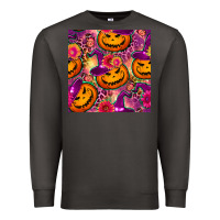 Smoke halloween witchy pumpkin seamless pattern Premium Sweatshirt - BundleAndBundleShop